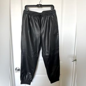 #zara #faux #leather #joggers